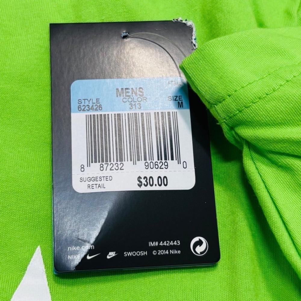 Nike Field General Quarterback Tee Mens Medium Lime 5 Stars 623426-313 Imperfect - Picture 7 of 10